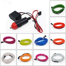 전등선 1M 3M 5M 자동차 EL 와이어 led 스트립 분위기 빛 DIY 유연한 자동 인테리어 램프 파티 장식 조명 네온 12V USB, [04] only EL wire, [01] 1m, [12] 30cm 1to 4 wire