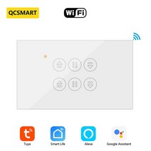 자동 전동 블라인드 QCSMART 와이파이 더블 커튼 미국 스위치 투야 스마트 라이프 원격 제어 블라인드 롤