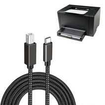 유형 c에 USB 2.0 프린터 케이블 꼰 스캐너 엡손 HP 캐논 형제 맥북 프로 삼성 미디 컨트롤, 02 2 meters