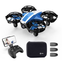 HOLY STONE HS210P 1080P 90도 광각카메라 입문용/교육용 미니드론 KC 인증 21분비행시간 360도회전 한글설명서/국내AS/수납백, 블루