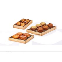 예쁜 사각 우드 나무 업소용 진열 베이커리 카페 빵 튀김 트레이 메종 트레이 세트 3종, 메종 트레이 중