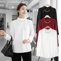 모슬린 엄마옷 터틀 블라우스 EBL112291 마담 미시옷 중년여성의류 빅사이즈 50대 60대여성옷