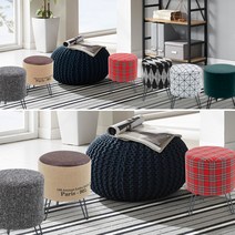 [리빙스케치]북유럽풍 유니크 스툴 보조의자 화장대의자 홈바체어 철제스툴, 05.5028B 체크레드