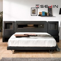 바기스 LED 터치스위치 투매트리스 침대 프레임만SS-매트제외, 단품