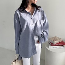퍼니걸스 5668 데일리 오버핏 빅 포켓 카라 셔츠 남방 여성의류