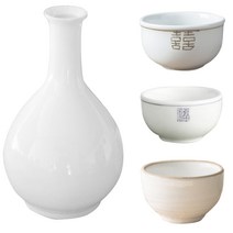 도자기술병 술잔 백자 주병 동동주 막걸리 술병 전통 막걸리잔 동동주잔 호리병 국내산, 3.전통희고백자 동동주잔