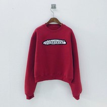뽀글이 라운드 로고 패치 숏 미니 롱 크롭 기모 맨투맨 스웻셔츠 2컬러 / 블핑 제니 착용 맨투맨 코디 / 마이비클로젯