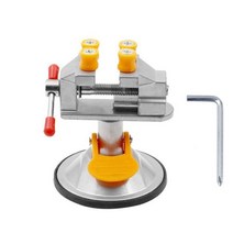 미니 테이블 바이스 360 ° 회전식 소형 테이블 벤치 바이스 흡입 컵 핸드 드릴 그라인더 로타리 고정 프레, 02 Silver