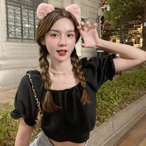 2022 여성 탑 셔츠 봄화이트 짧은 퍼프 소매 프렌치 시크 탑 여성용 여름 반팔 2022 새로운 스위트 디자인 셔츠