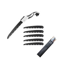 wrikri SK5 합금강 3면 톱니 고속 절단 접이식 톱 +톱날 2-5개 상세, 대+톱날5개