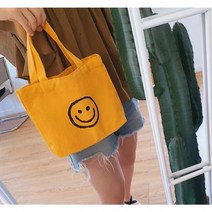 가벼운 스마일 양면 데일리 미니 에코백 손목가방
