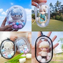 티니숲속 10cm인형 보관 투명 파우치 pvc 케이스 키링 아이돌 솜인형 무속성, 사각형 (6.5cmx9.5cm)
