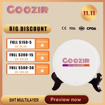 치과성분 치아미백 셀프치아미백제 Goozir CAD CAM CNC 치과 용 지르코니아 블록 SHT 다층 Dics 5 축 밀링, 14 98 x 16 mm D3