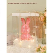 아트 푸어링 미니어처 토끼 물감 키트 키링 래빗 베어, 23cm