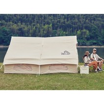 pellio 에어 갬성 캠핑 두꺼운 면직물 4-6 명 에이형 천막 텐트, 카키(대)