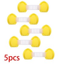 냉동고 파츠 부속 소모품 5PCS 안전 잠금 서랍 홈 보호 캐비닛 도어 냉장고 버클 안티-핀치 키즈 로커, 08 5 PCS Yellow
