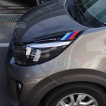 [JS AUTOMOTIVE] 올뉴모닝 본넷 사이드 엠블럼 데칼 랩핑 튜닝 스티커 인테리어 기스방지 가드 용품, 화이트_퍼포먼스