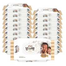 붕어빵 아기 물티슈 패밀리 휴대용 엠보싱 고평랑 60gsm 리필형 15매 유아물티슈, 320팩