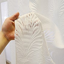 거실 인테리어 암막 쉬폰 커텐 중공 잎 질감 현대 자카드 744
