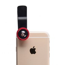 스마트폰 3 in 1 광각 접사 휴대폰 셀카렌즈 확대경, 레드