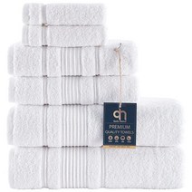 Qute Home 배스 타월 6피스 세트 옐로, 6 Pieces Towel Set_White
