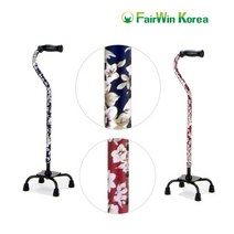 페어윈 플라워4발 초경량지팡이 보행보조기 4발지팡이, 1개, 플라워4발(플라워블루OT-501)