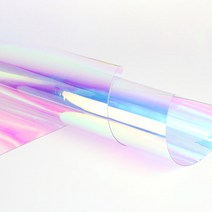 헤세드 홀로그램 원단 투명 PVC 그라데이션 비닐 비치 가방 파우치, 핑크 홀로그램 반마(45cm x 90cm)