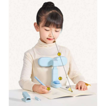 거북목방지 책상자세교정기 바른자세 허리 가슴받이, 소프트 실리콘 데스크탑 - 블루