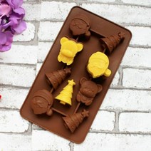 [KT알파쇼핑]크리스마스 산타 트리 곰 양갱 초콜렛 실리콘몰드