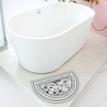 포시엘라 빨아쓰는 규조토 발매트 3세대 욕실 주방 매트 북유럽 꽃반원, 1.북유럽 꽃반원 화이트, 1개