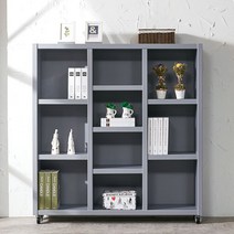 블랑누보 북케이스 수석장 오픈장 낮은 이동식 가로 DIY 틈새 책장 1200, 이동식책장_3단(1200)_진그레이