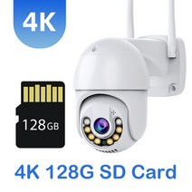홈캠 강아지cctv ip카메라 8mp 4mp wifi 야외 1080p 감시 ptz 보안 보호 자동 양방향 오디오 camara vigilancia tv, 8mp 128g 카드 추가, 미국 플러그