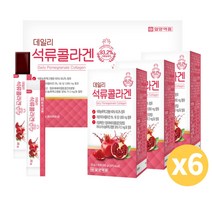 석류농축 저분자 콜라겐 30포x6박스(6개월분) 알로에베라겔 동결건조분말 히알루론산 히비스커스 농츅액 함유 석류농츅 젤리 스틱 포장