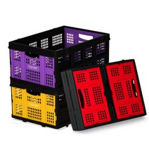 로티홈시스 스마트 수납정리함 리빙 폴딩 박스 60L W-002, 퍼플(덮개X), 1개