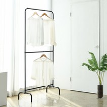 루미 2단 싱글행거 스탠드 행거 옷걸이, 루미2단싱글행거_화이트