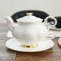 퓨어화이트 골드 티포원 차주전자 도자기 찻잔세 ^jun#a, ※­선택:선택▣