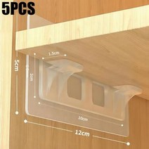 Adhesive Shelf Support Pegs Closet Cabinet Clips Wall Hangers Strong Holders For Bathroom, 5PCS
