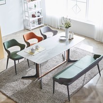 리빙룸가구/제노바 포세린 세라믹 4인 6인용 식탁세트/아쿠아텍스 의자포함, 제노바-4인(일반의자4), 오렌지