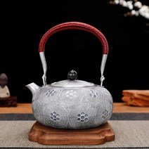 은주전자 스털링 실버 주전자 999 순수한 수제 가족 다도 쿵후 티 세트, 01 About 720G_01 1200ML
