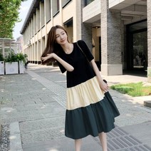 CISANNY 여성 봄 여름 가을 빅 사이즈 루즈 허리를 묶다 롱 원피스 미디 원피스 M~3XL