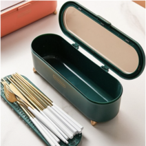 라이프랩 라이트 럭셔리 수저보관함 물빠짐 수저통, 그린, 10개