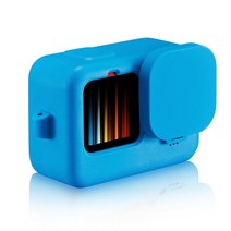 카메라 케이지 GoPro Hero 10 9 용 실리콘 케이스 렌즈 캡 액세서리 보호 커버, 01 blue