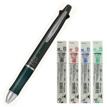 파이롯트 멀티펜 5개 0.5mm 세트, Dr.GRIP 4+1 애쉬 메탈  올리브+리필 세트