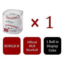 Rawlings 2021년 메이저 리그 베이스볼 공식 야구공 화이트/레드/네이비 전시용 케이스포함 (ROMLB-R) 바이오더