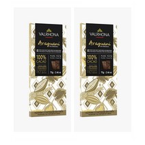 Valrhona Araguani 발로나 아라과니 100% 카카오 퓨어 초콜릿 태블릿 바 70g 2팩, 2개