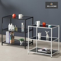[벨라홈] 시그니처 모듈선반 E6040 프레임+유리블루블랙 3단(CN8464), 색상:화이트