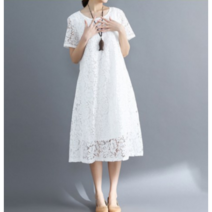 vaviola 바비올라 여성 빅사이즈 쉬폰 원피스 레이스 드레스 걸크러쉬 여신 득템룩 W534-177