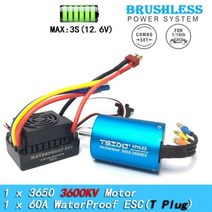 RC카 소품샵 보트 헬리콥터 YSIDO3650 3600KV 5400KV 9500KV 브러시, 3600KV 60A T