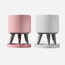 [이오플랜트] 삼발이 원통형 토기 화분(받침포함), 핑크