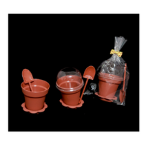 미니 화분컵 케이크 set (화분컵케잌+삽+뚜껑+비닐세트 / 리본타이 랜덤발송), 30개